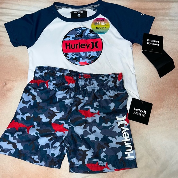 NWT HURLEY BOY’S DRI-FIT SET W/ BOARDSHORTS SZ 12 months [F-40] - Picture 2 of 9